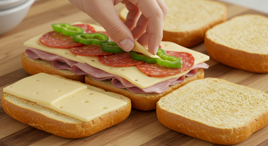 italian sub squares baking inside
