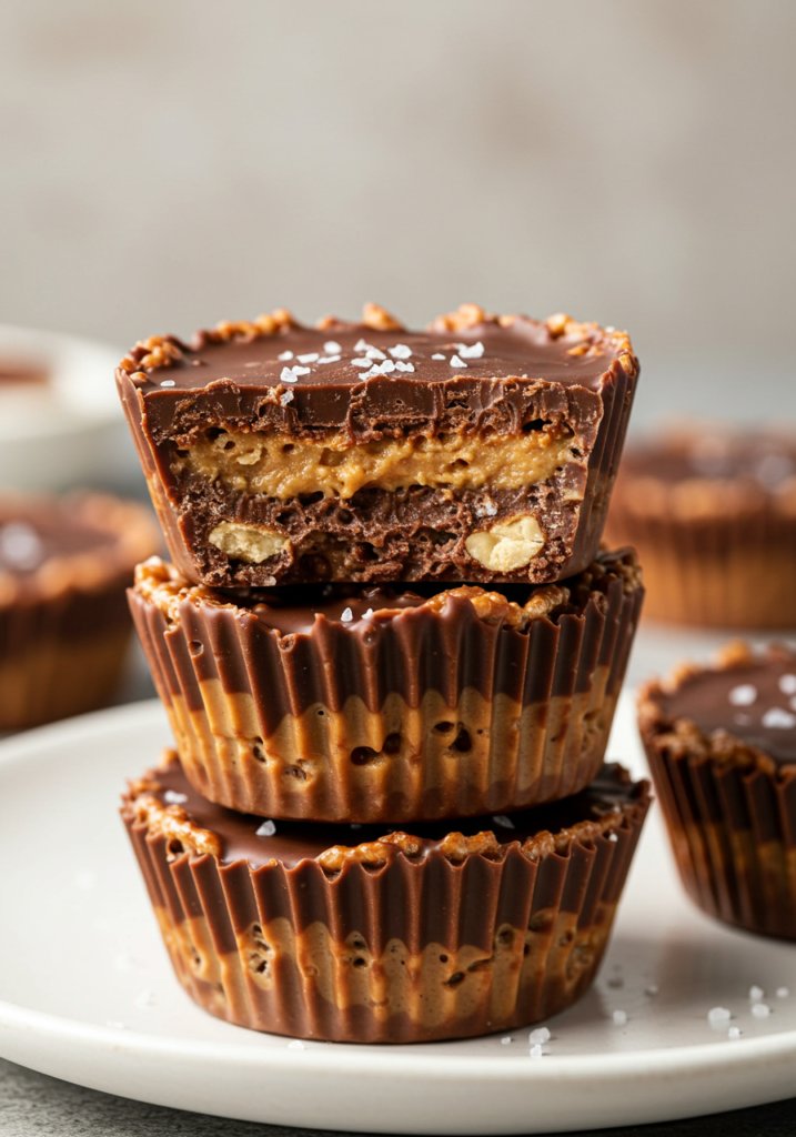 Chocolate Peanut Butter Rice Krispie Cup with Hot Chocolate - TastyTaleCraft.com