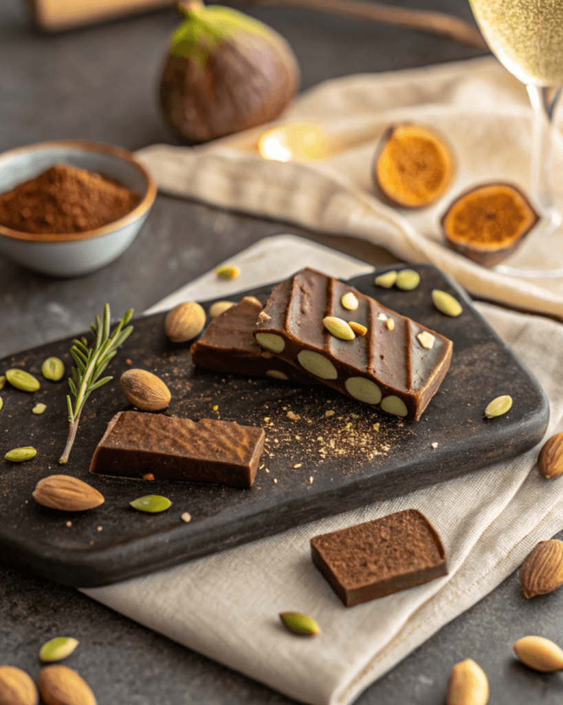 Dubai Pistachio Chocolate Bar ingredients on rustic counter