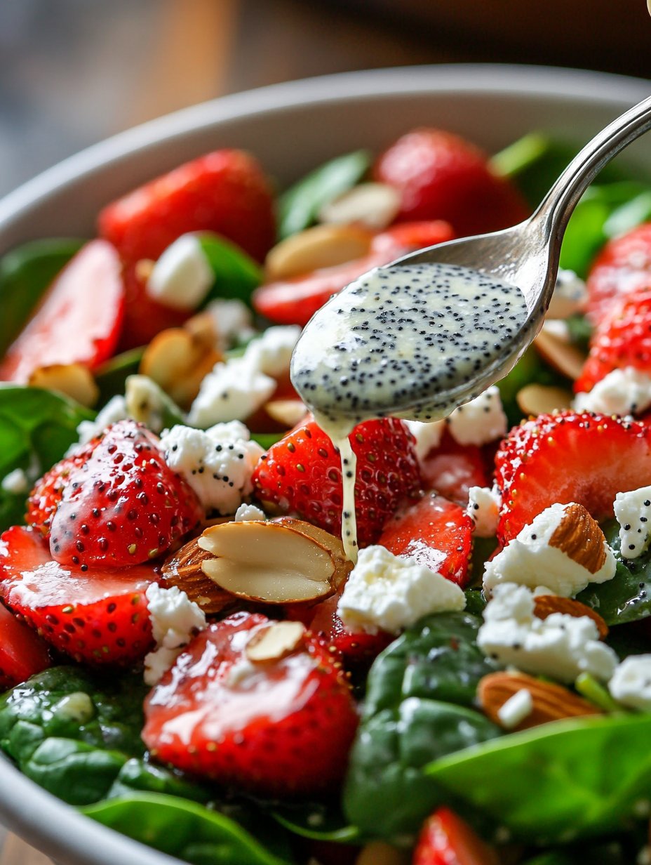 Strawberry Spinach Salad with Healthy Poppyseed Dressing
