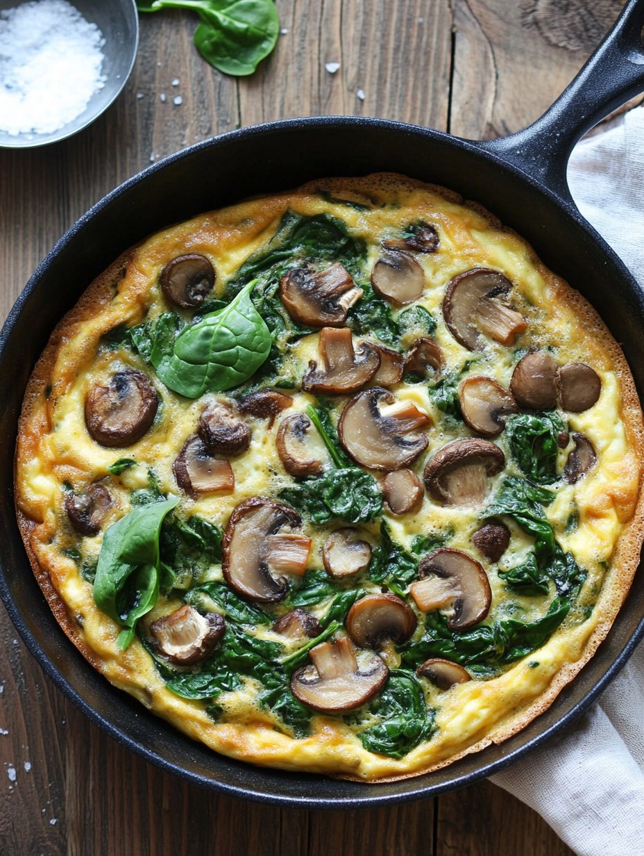 Spinach Mushroom Frittata Recipe : Easy and Delicious