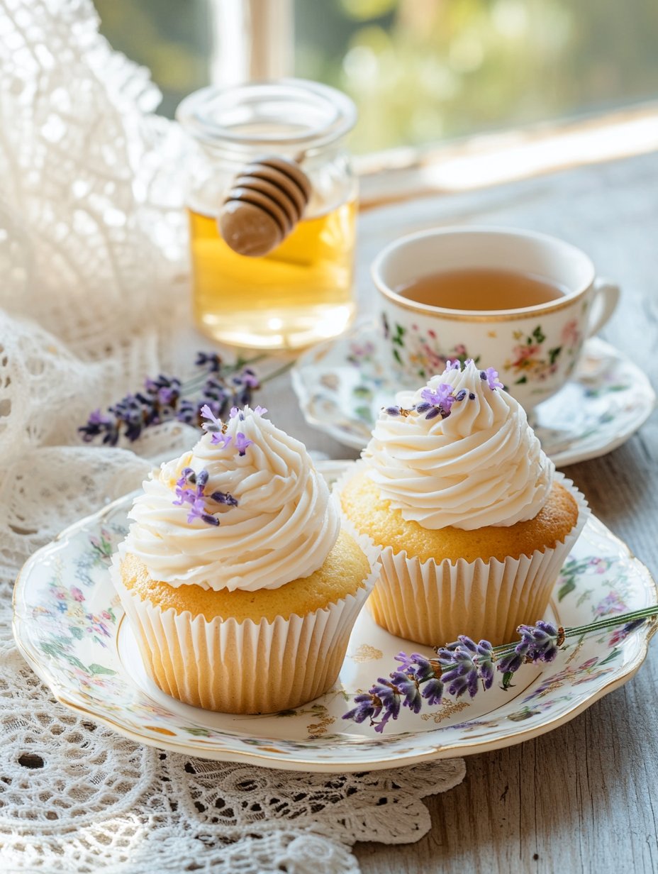 Vanilla Lavender Cupcakes with Honey Buttercream : Delightful Recipe