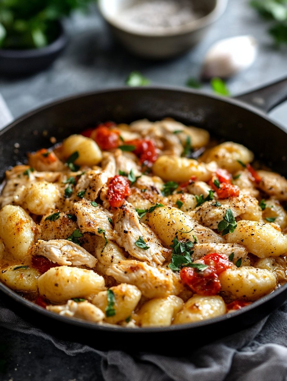 Garlic Chicken Gnocchi Skillet Recipe