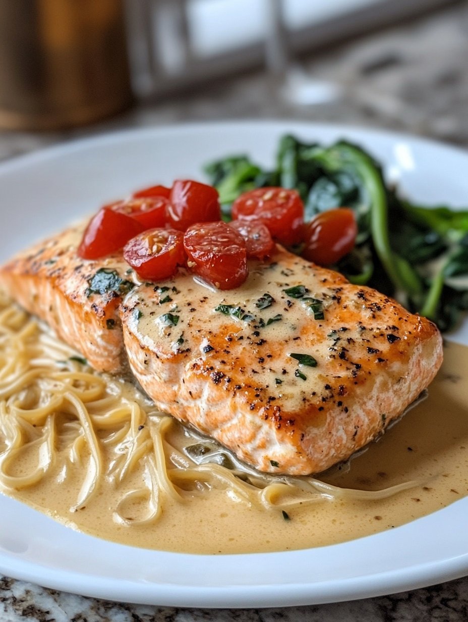 Creamy Garlic Butter Tuscan Salmon Recipe
