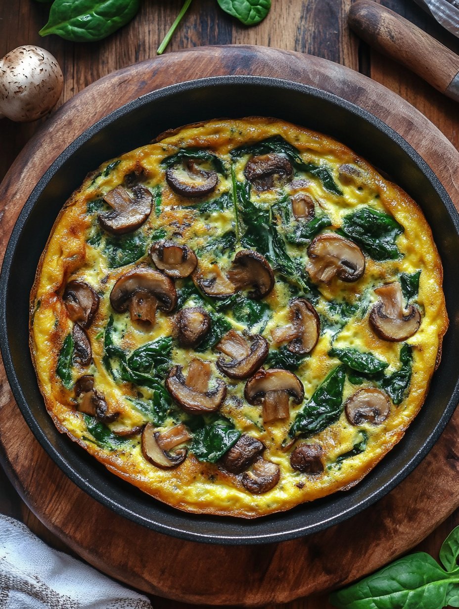 Spinach Mushroom Frittata Recipe : Easy and Delicious