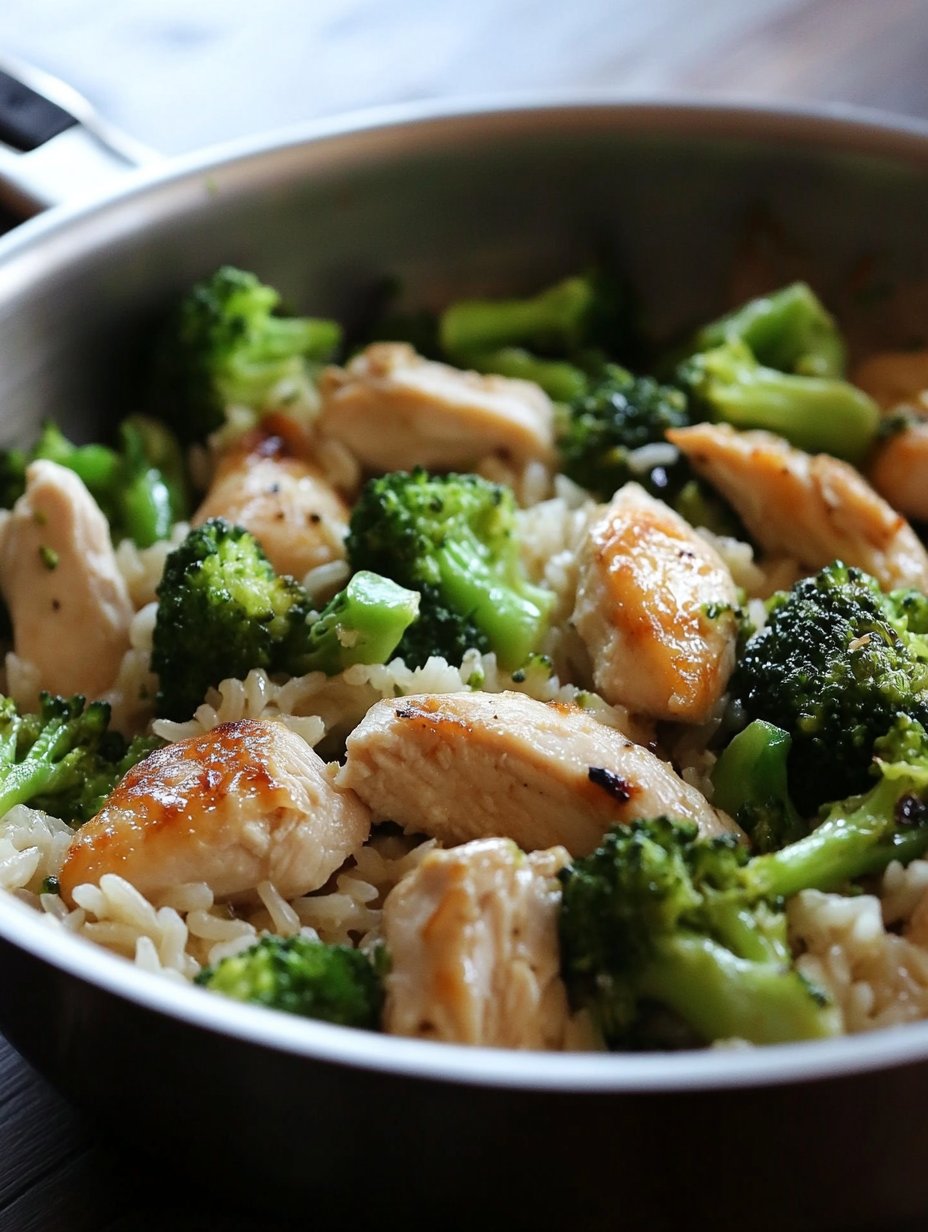 One Pot Cheesy Chicken Broccoli and Rice Recipe