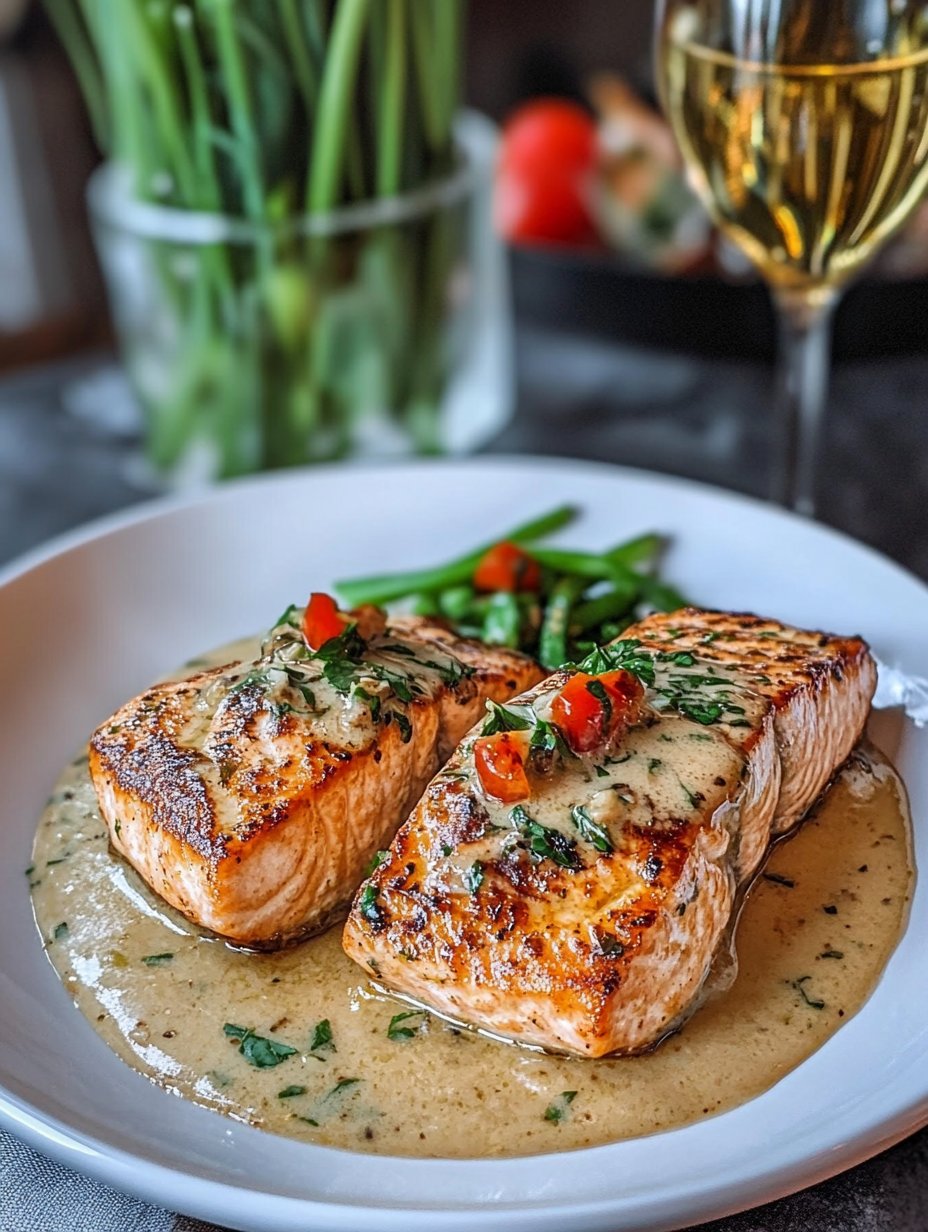 Creamy Garlic Butter Tuscan Salmon Recipe