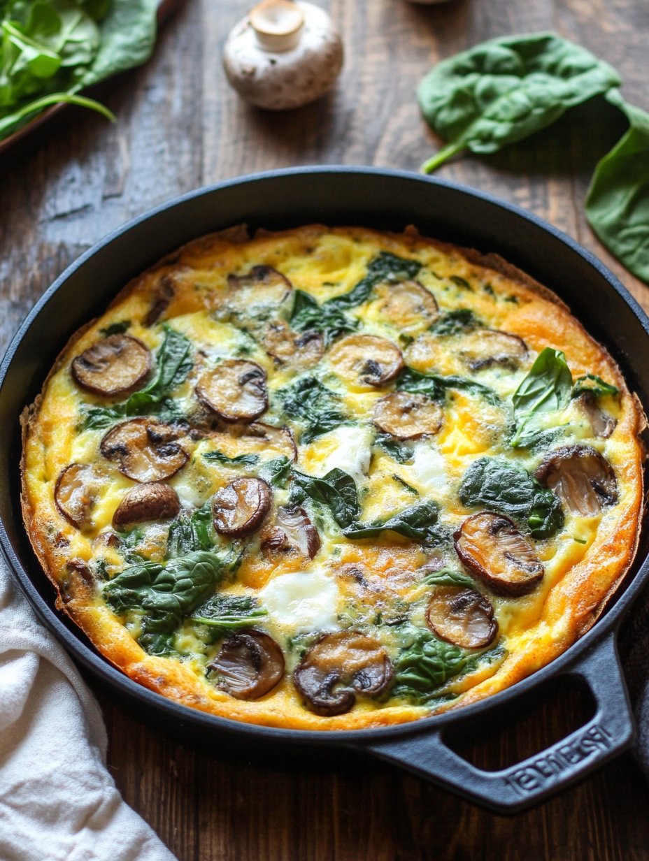 Spinach Mushroom Frittata Recipe : Easy and Delicious