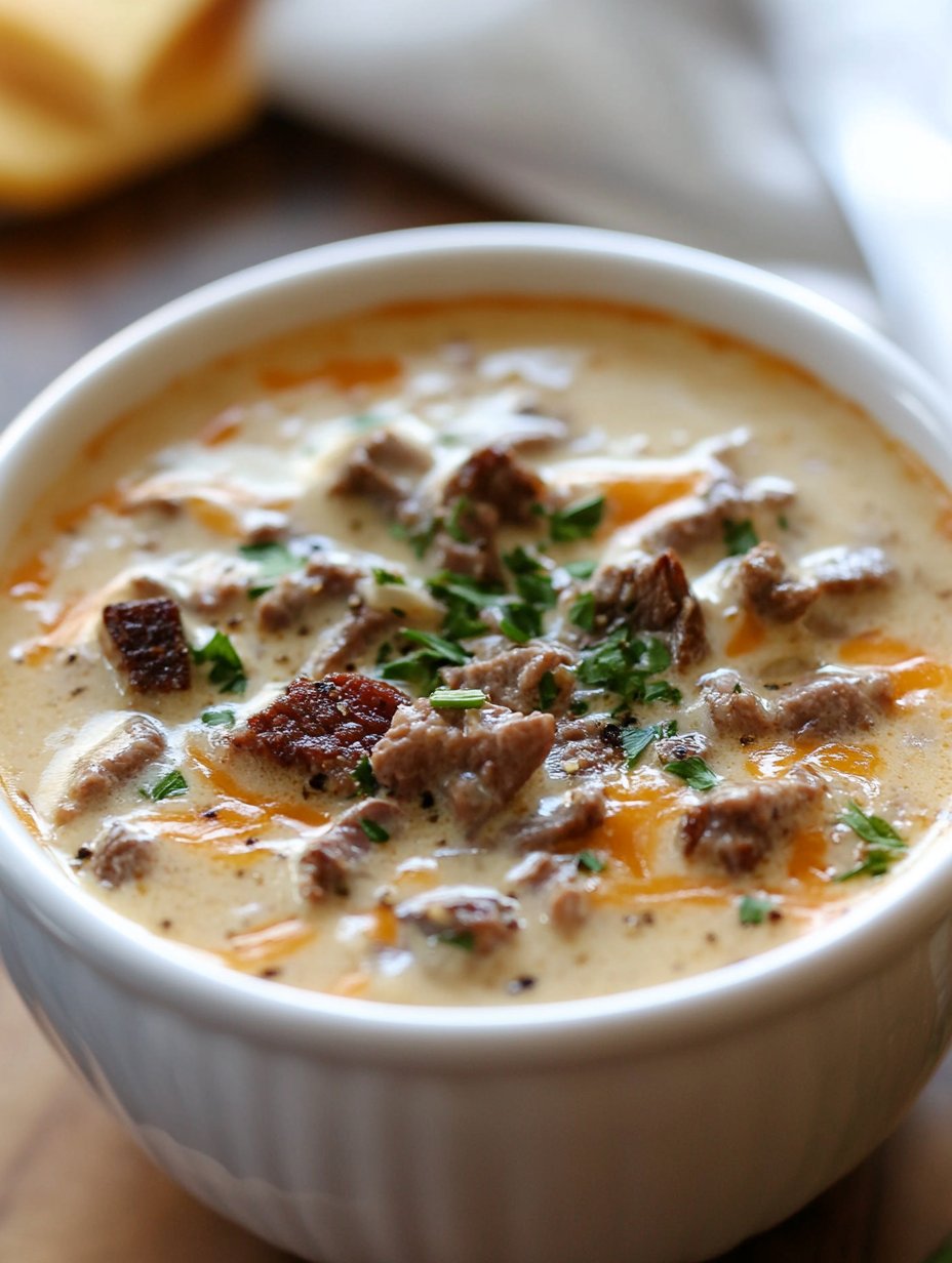 Philly Cheese Steak Soup Recipe : Comfort in a Bowl
